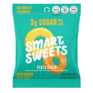 SmartSweets Gummy Peach Rings 1.8oz 12ct